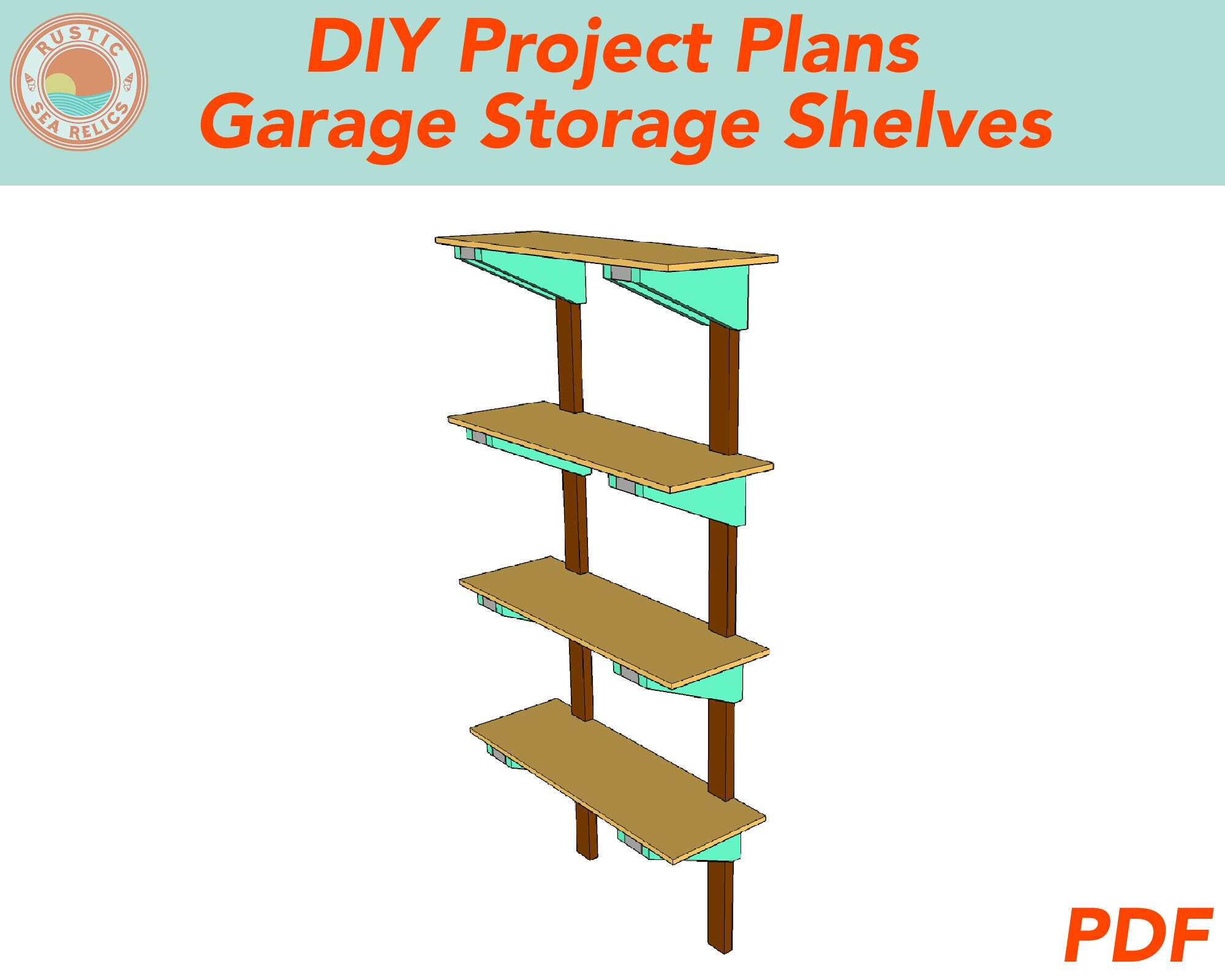 Diy Garage Storage Shelves Woodworking Plans Instant Etsy Singapore