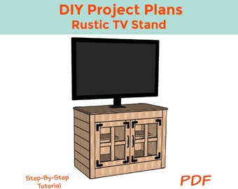 Rustic TV Stand DIY Woodworking Plans - Instant Download PDF