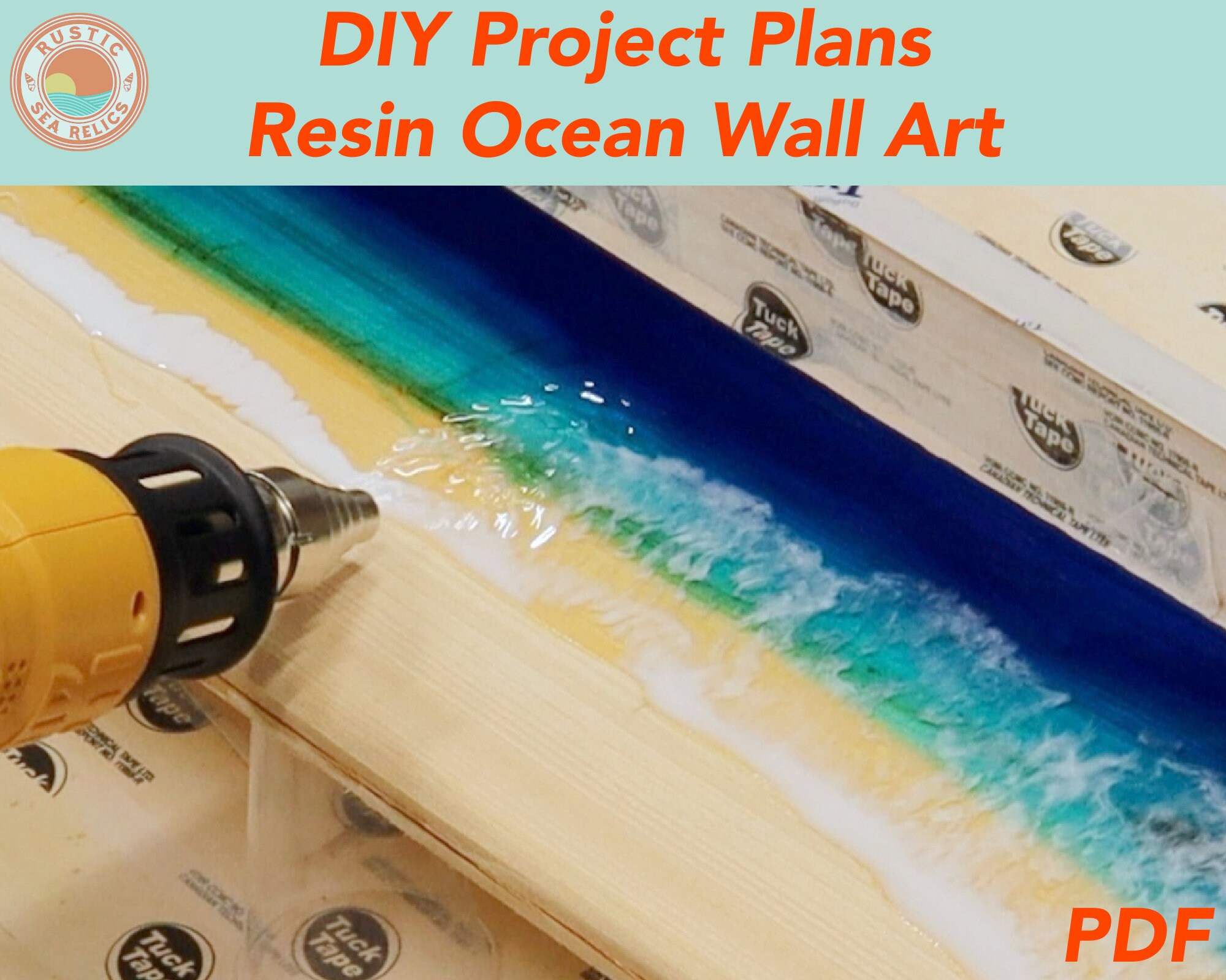 DIY Plans / Ocean Resin Art on Wood / Furniture Plans / PDF Etsy