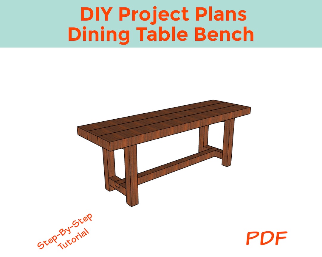 Dining Table Bench Woodworking DIY Plans - Instant Download PDF - Etsy