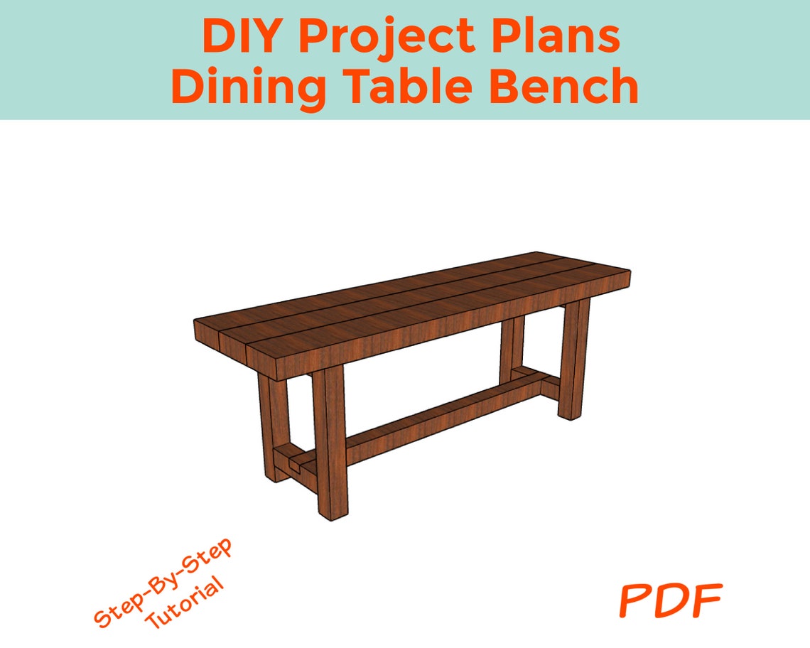 Dining Table Bench Woodworking DIY Plans - Instant Download PDF - Etsy