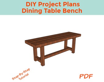 Dining Table Bench Woodworking DIY Plans - Instant Download PDF