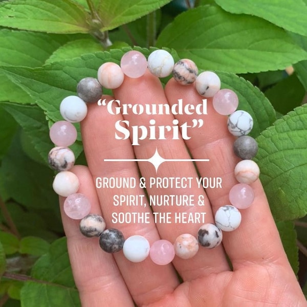 Pink Zebra Jasper - Self Awareness  Calming " Grounded Spirit " Spiritual - Grounding Crystal Therapy - Holistic Healing Yoga Bracelet