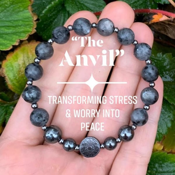 Empath Transformation - Protection " The Anvil " Grief Grounding Spiritual Journey Peace Crystal Healing Bracelet