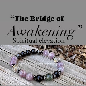 RARE AAA Auralite 23 - Higher Consciousness - Channeling &quot; The Bridge of Awakening &quot; Spiritual Angelic Communication REAL Crystal Bracelet