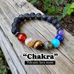 10MM Chakra Balance - Protection & Strength - Volcano Rock - Oil Diffuser - Crystal Healing Gemstones - Quality Spiritual Grounding Bracelet