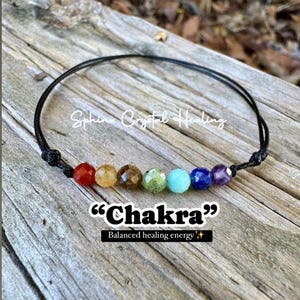 4mm Chakra Stones - REAL AAA Crystal Healing Gemstones - Empath Support - Spiritual Growth - Minimal & Dainty Adjustable String Bracelet