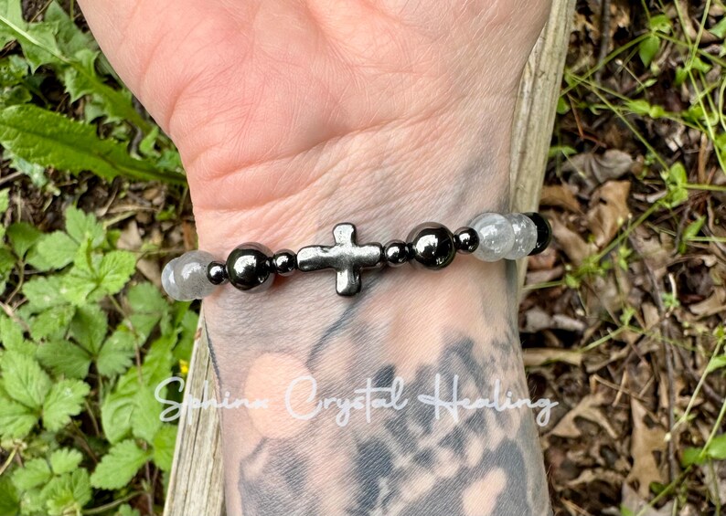 Christian Empath Protection " Shield Of Faith " Black Tourmaline - REAL High Quality Gemstones - Crystal Healing Empathy Bracelet image 8