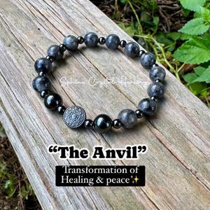 Empath Transformation - Protection &quot; The Anvil &quot; Grief Grounding Spiritual Journey Peace Crystal Healing Bracelet