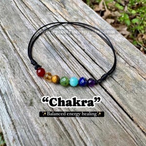 4mm Chakra Stones - REAL AAA Crystal Healing Gemstones - Empath Support - Spiritual Growth - Minimal & Dainty Adjustable String Bracelet
