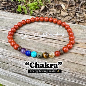 Grounding & Protection Anklet - Chakra Balance - AAA High Grade Red Jasper - Strength - Empowerment - Real Quality Crystal Healing Gemstones