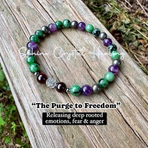 Let Go - Emotional Healing - Grief Anger - Forgiveness " The Purge to Freedom " Crystal Therapy Holistic Healing Bracelet Quality Gemstones