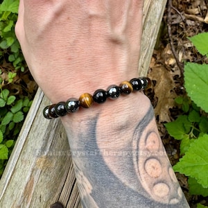 Protection Bracelet - Strength - Courage " Triple Threat " Aura Shield - Confidence - Anxiety Relief - Crystal Healing Negativity Protector image 4