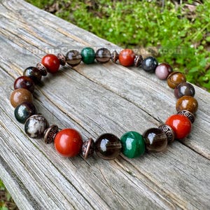 Grounding & Emotional Healing “The Strength of Terra” Wabi Sabi • Malachite and Tiger Iron • Crystal Gemstone Bracelet (8mm stones) image 9