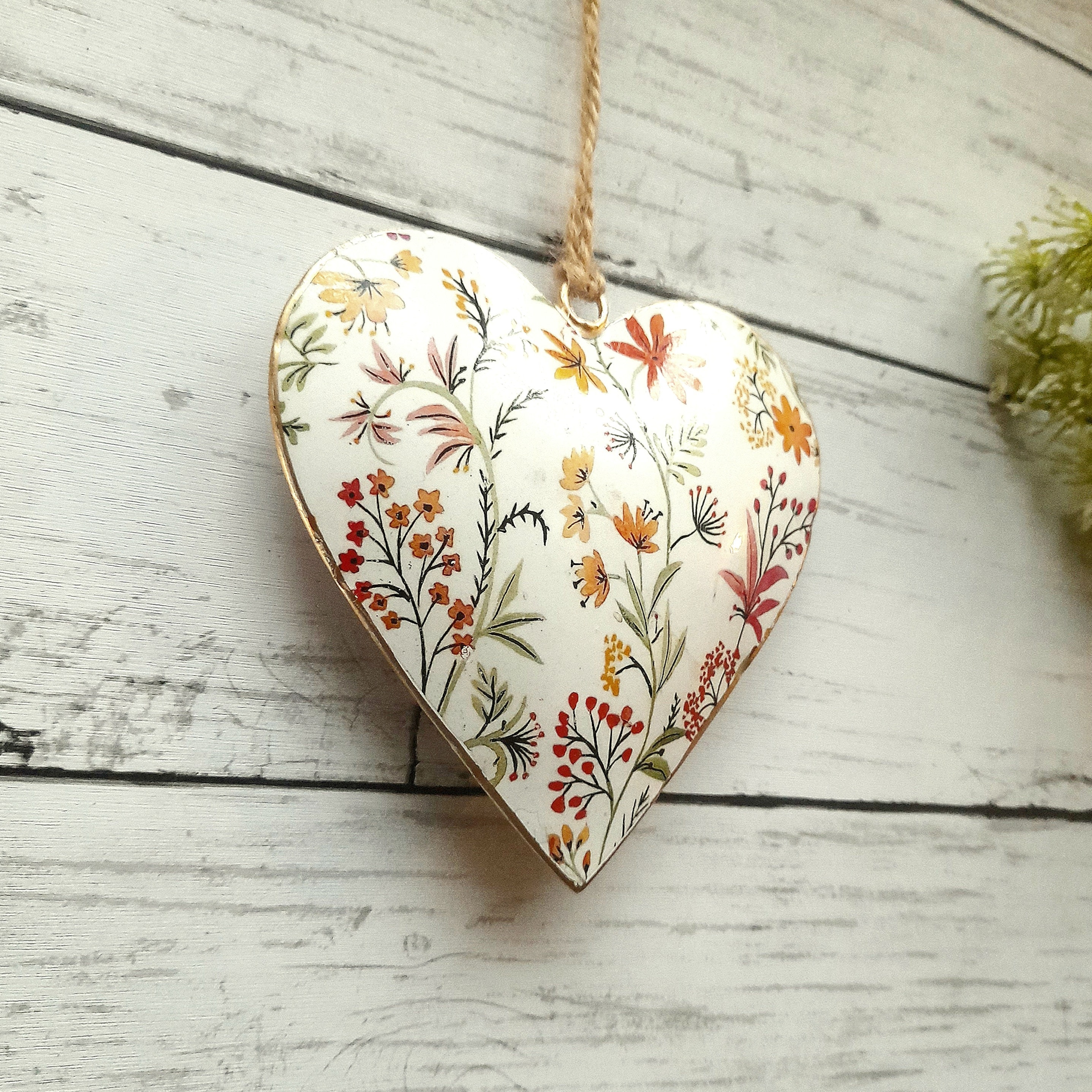Metal Hanging Heart Decoration With Multi Flower - the Home and Hearts ...