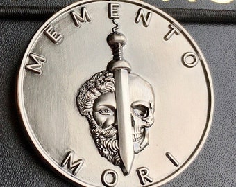 Moneda de plata mate Memento Mori - Moneda estoica