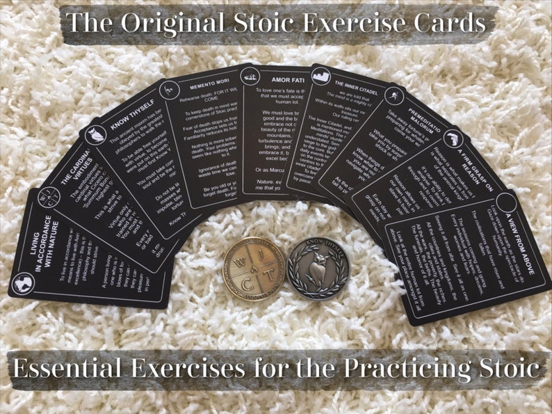 Stoic exercise cards Memento Mori, amor fati... image 1