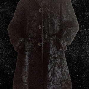 Manteau en fausse fourrure M & A Paris des années 1960 – Fermeture demi-lune, fabriqué en France (M/L)