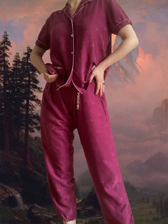 Ensemble pyjama en soie vintage