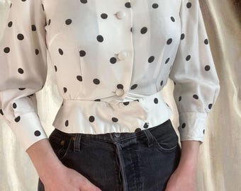 RARE Seidenbluse aus den 1980er Jahren handgeschneidert