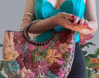 sac de printemps panier de fleurs vintage