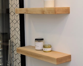 Solid Maple floating shelves, Hovr Bracket, floating shelf (listing for 1 shelf) Taxes included in Canadian Pricing