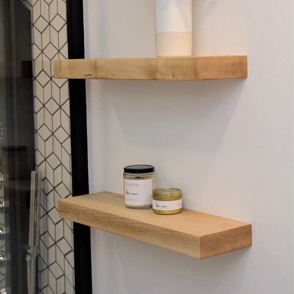 Solid Maple floating shelves, Hovr Bracket, floating shelf (listing for 1 shelf) Taxes included in Canadian Pricing