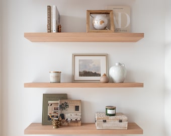Solid Red Oak floating shelves, Hovr Bracket, floating shelf (listing for 1 shelf) Taxes included in Canadian Pricing