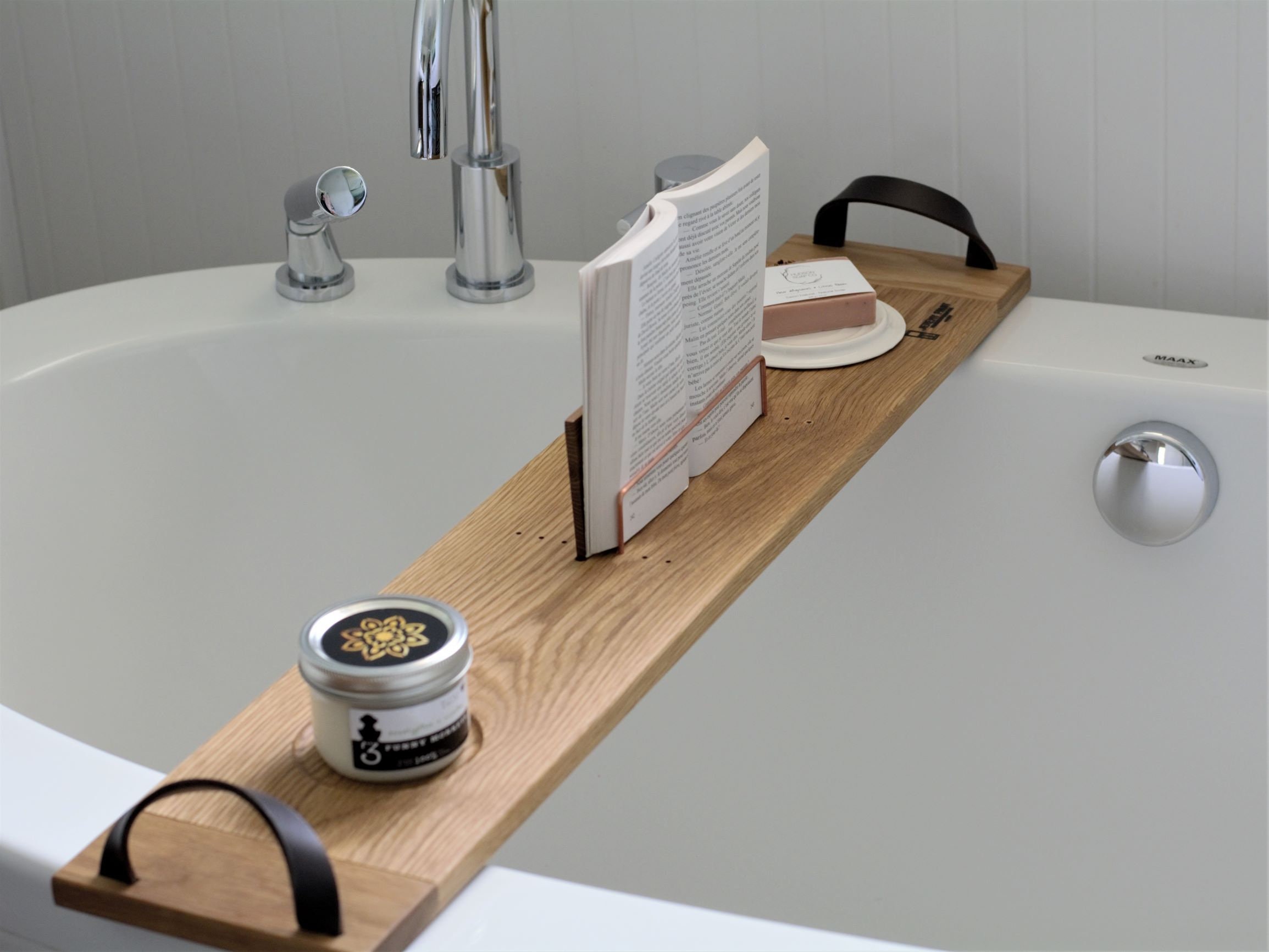 Bathtub Caddy Bamboo Bath Tub Rack Tray Bathroom with 3D Mesh Bath Pillow  Spa