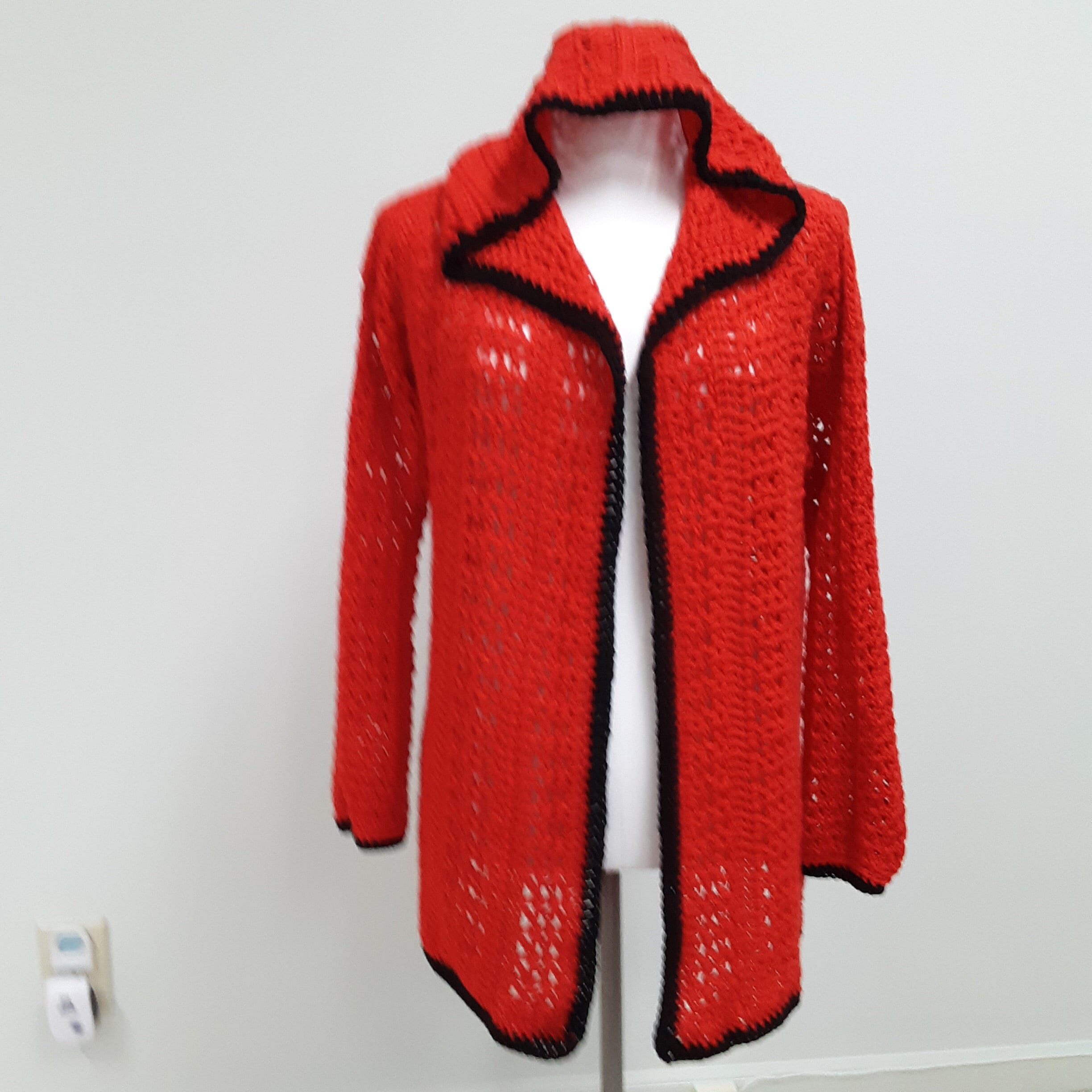 Hand Crocheted Little Red Riding Hood Sweater Cardigan Wrap - Etsy