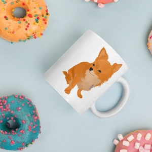 Cartoon Pet Portrait Mug | Personalized Coffee/Tea Cup | Custom Hand-Drawn Dog or Cat Illustration from Photo | Gift for Pet Parents, Family