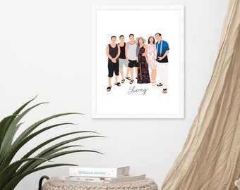 Cartoon Illustration Portrait | Custom Print | Customized Artwork | Personalized Poster Print | Digital Art | Couple Portrait Gift