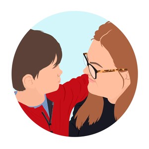 Custom Family Portrait | Hand-Drawn Faceless Illustration from Photo | Printable Digital Art | Personalized Gift for Mom, Dad, Grandparents