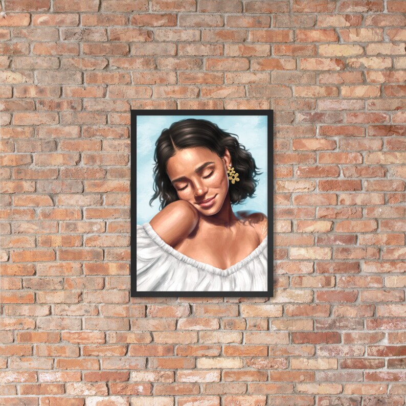 Custom Portrait Art | Framed Canvas Print | Stylistic Semi-Realistic Illustration from Photo | Digital Painting | Personalized Gift Idea image 1