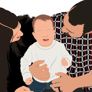 Retrato digital personalizado de dibujos animados / Ilustración imprimible / Ilustración minimalista a partir de una foto / Idea de regalo artística personalizada para amigos, familiares o parejas