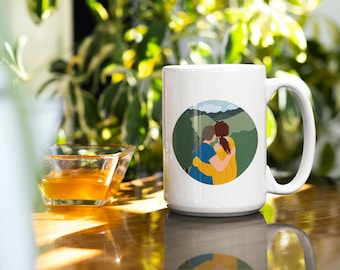Personalized Cartoon Mug | Custom Portrait Coffee Cup | Hand-Drawn Minimalist Illustration from Photo | Digital Art | Unique Gift Idea
