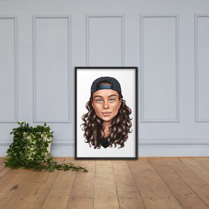 Custom Portrait Art | Framed Canvas Print | Stylistic Semi-Realistic Illustration from Photo | Digital Painting | Personalized Gift Idea image 3