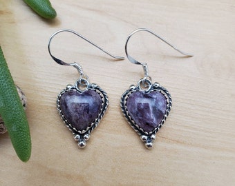 Amethyst Earrings Sterling Silver Dangle Earrings Gift for Women Wedding Jewelry for Brides Purple Gemstone Jewelry Bridal Earrings