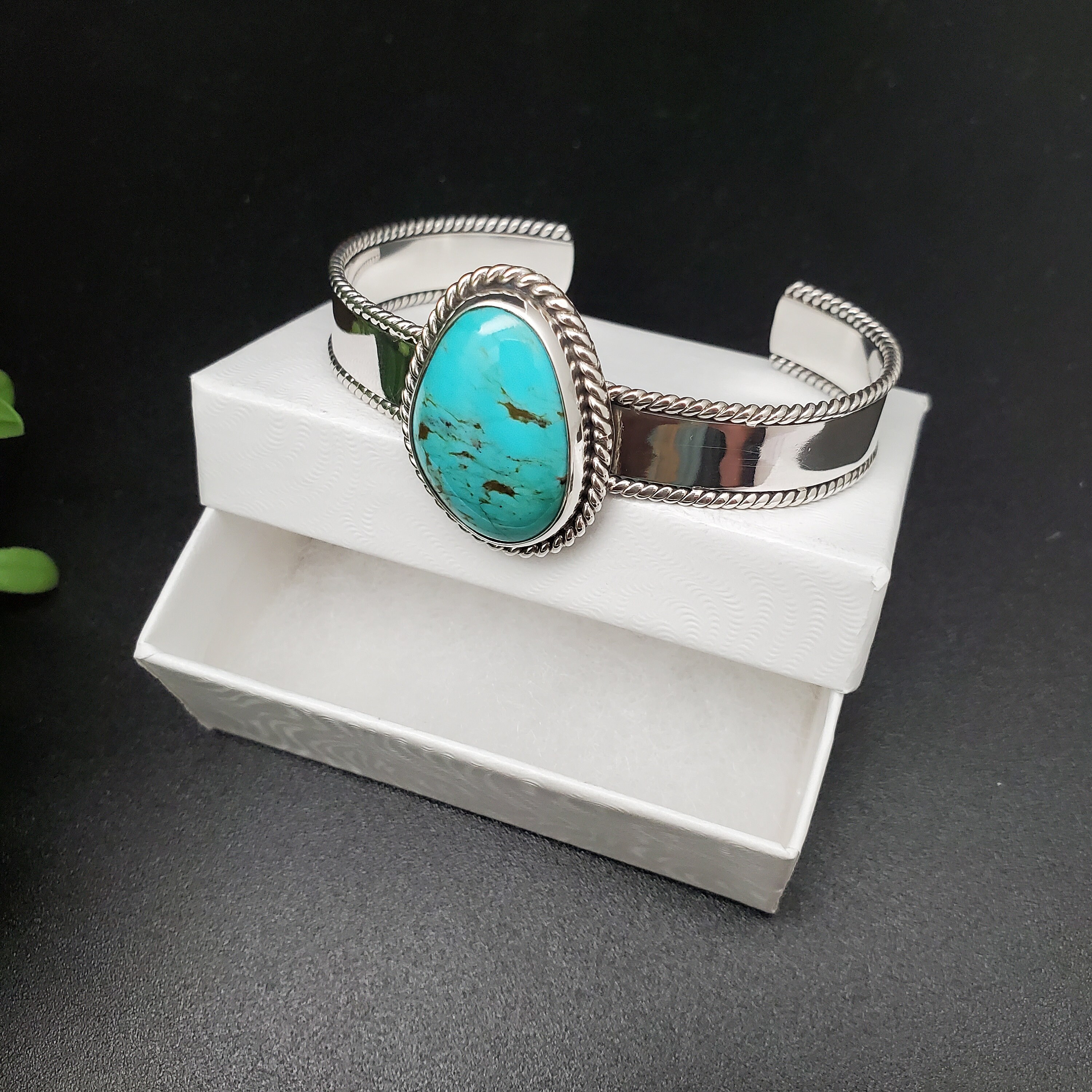 STN #C76 | Arizona Turquoise Cuff Bracelet | Sterling Silver