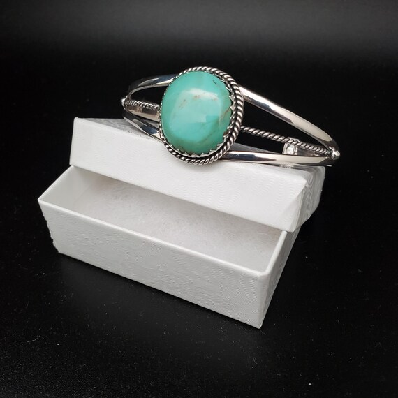 STN #C361 | 上品なターコイズ カフブレスレット | ターコイズ