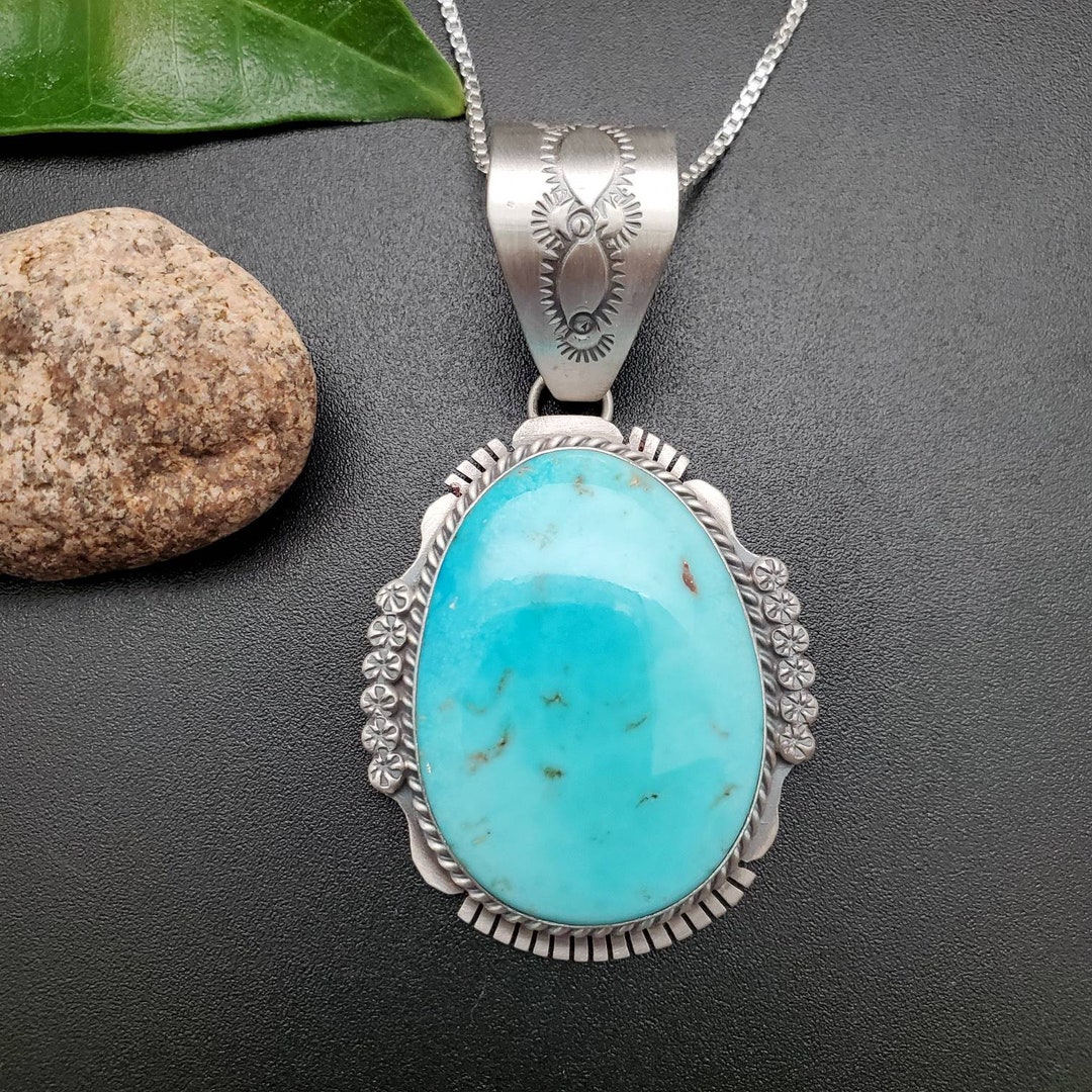 STN #296 | Turquoise Pendant Options With Silver Chain Necklace