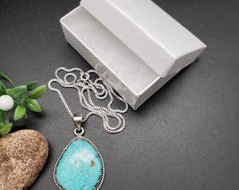 IGM#16 | アリゾナ ターコイズ ペンダント シルバー チェーン付き