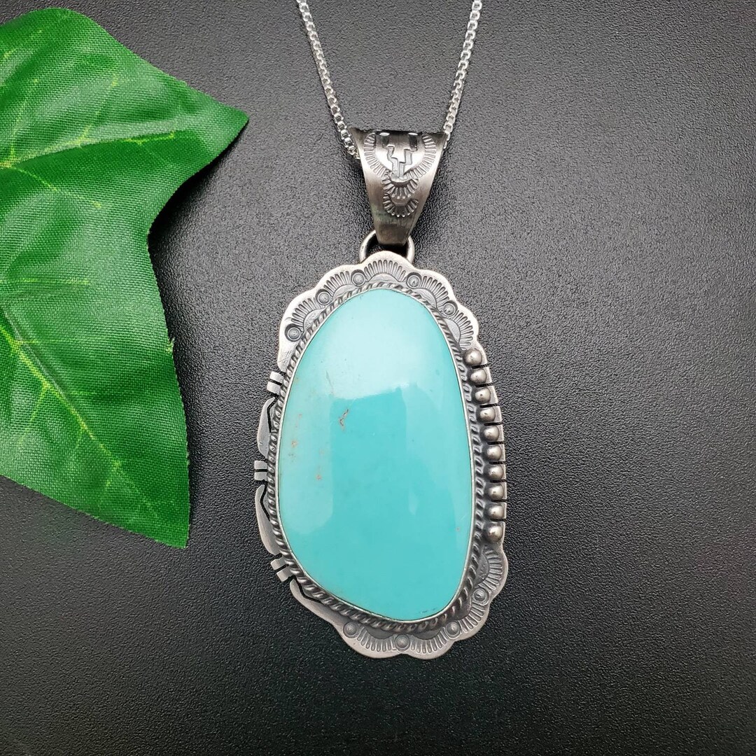 STN #292 | Bih Turquoise Pendant Options With Silver Chain | Sterling ...