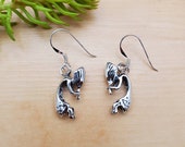 SoCute925 3D Kokopelli Earrings Sterling Silver Charm Kokopelli Dangle Earrings Casted Kachina Doll Jewelry Flute Player Made in USA