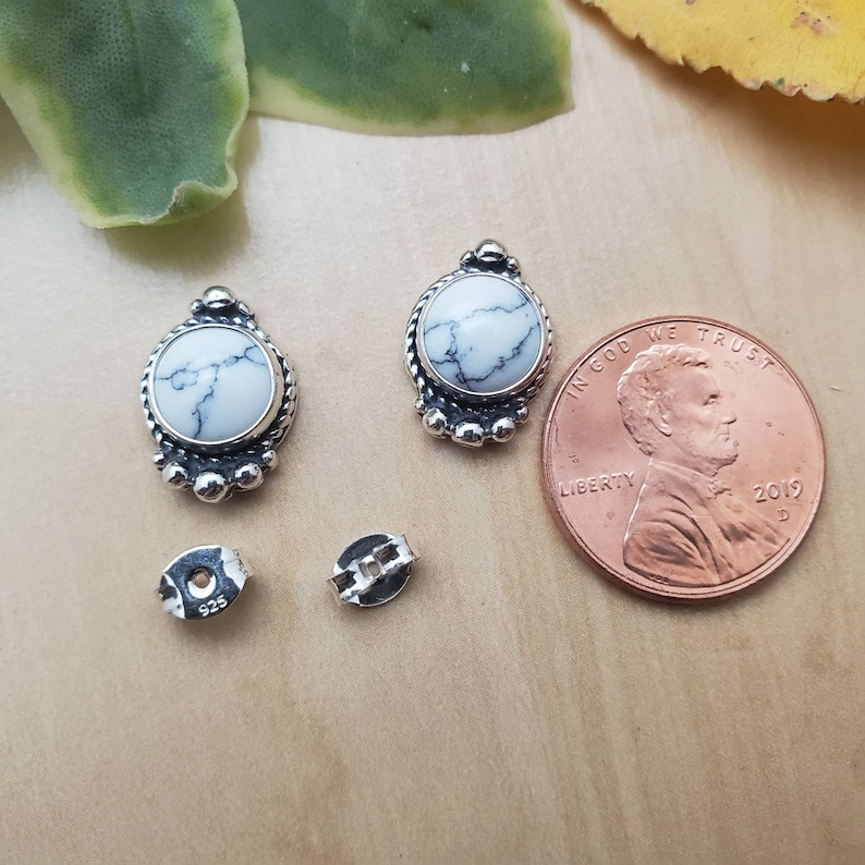 SoCute925 White Buffalo Turquoise Stud Earrings Turquoise Etsy