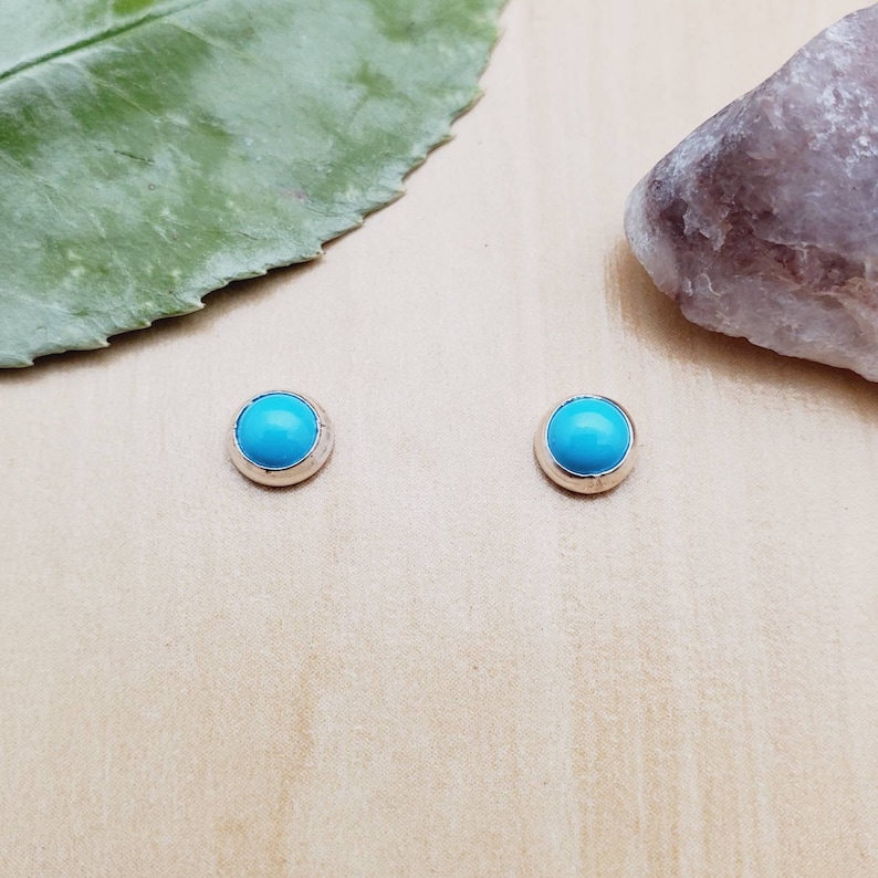 Small Posts Small Turquoise Studs Small Blue Turquoise Posts Small 5mm Sleeping Beauty Turquoise Post Earrings Sterling Silver Posts