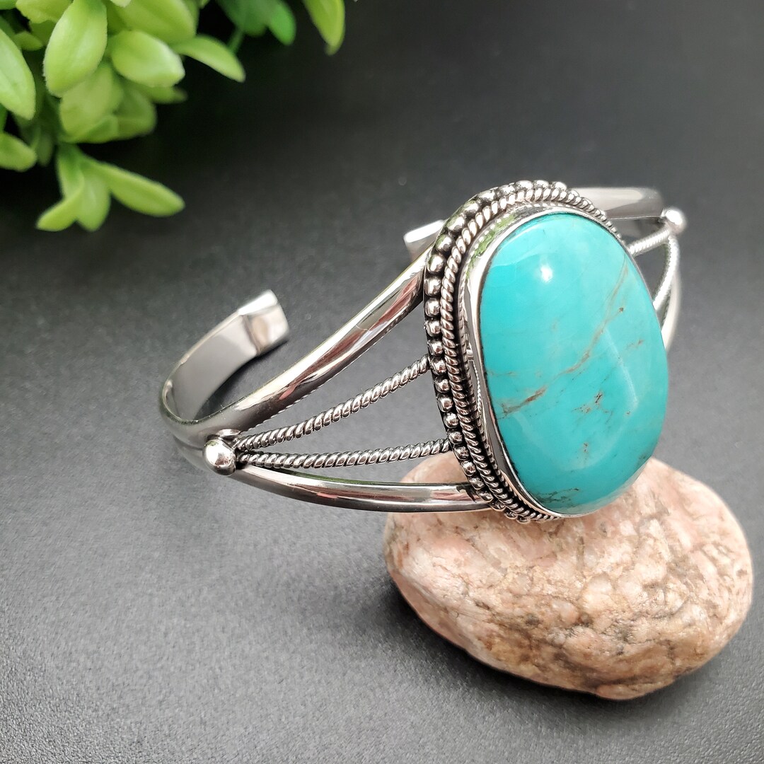 STN #C12 | Number 8 Turquoise Cuff Bracelet | Sterling Silver STN #C12 | Number 8 Turquoise Cuff Bracelet | Sterling Silver