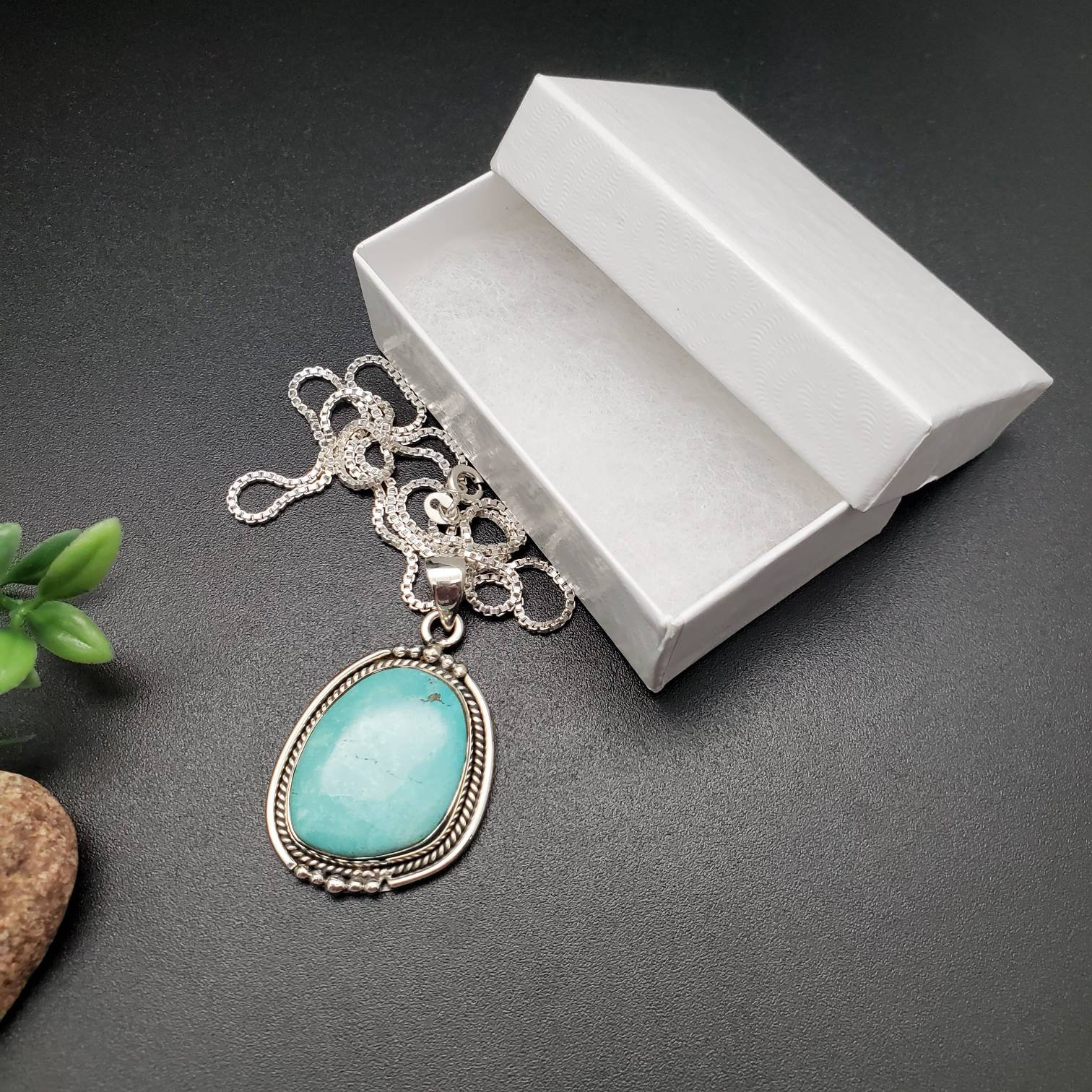 IGM#15 | Arizona Turquoise Pendant With Silver Chain | Sterling