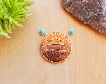 SoCute925 Tiny Turquoise Studs | Sterling Silver Petite Color Studs | Super Small Studs | Turquoise Stud Earrings | Tiny Silver Post Earring