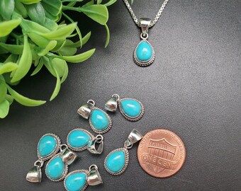 STN #119 | Dainty Teardrop Kingman Turquoise Necklace Pendant With